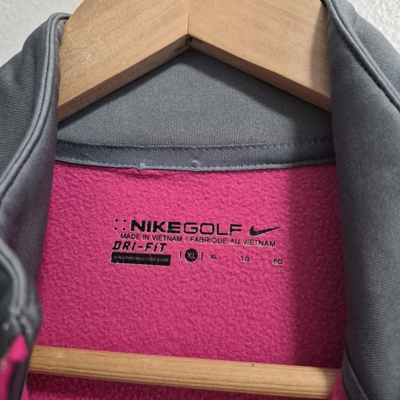 Nike Golf Womens Soft Shell Full Zip Fleece Jacket Size XL Pink Gray - Picture 4 of 7